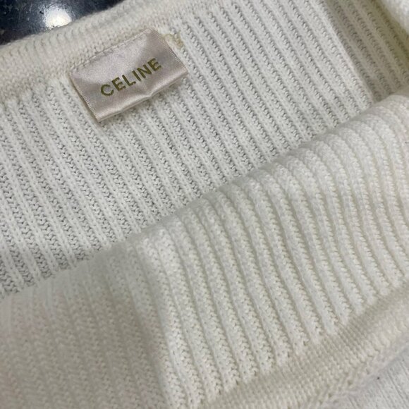 CELINE KNITTED TUBE TOP ON COTTON IVORY SZ SMALL PREPPY CHIC SEXY CELINE TOP - Picture 15 of 15